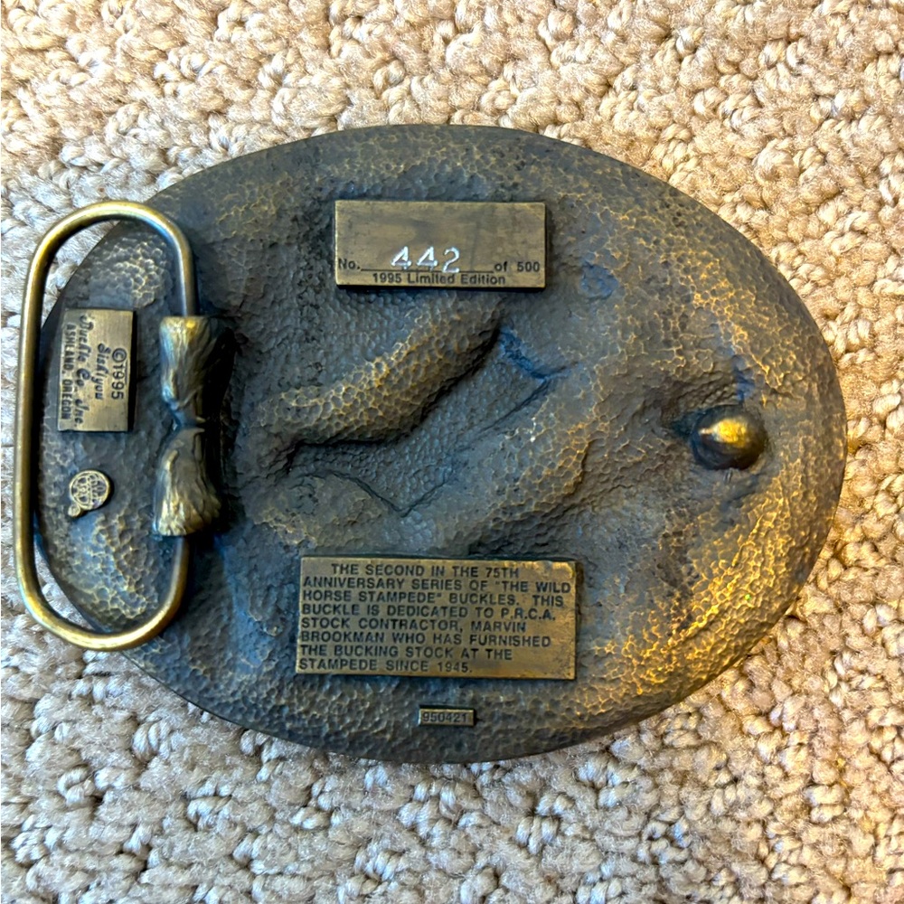Siskiyou Ltd Ed Sculpted Western Belt Buckle Wild Horse Stampede ๐บ ๐ด - Picture 5 of 7